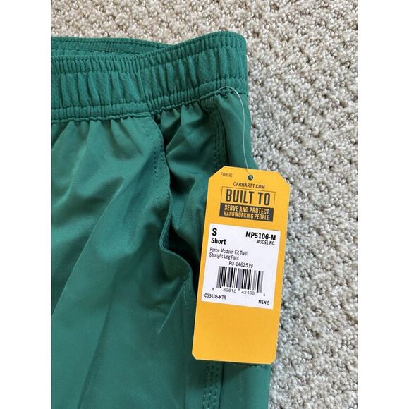 Carhartt Men's Small Short Force Rugged Flex Straight Leg Scrub Pants Green NWT - Picture 3 of 9